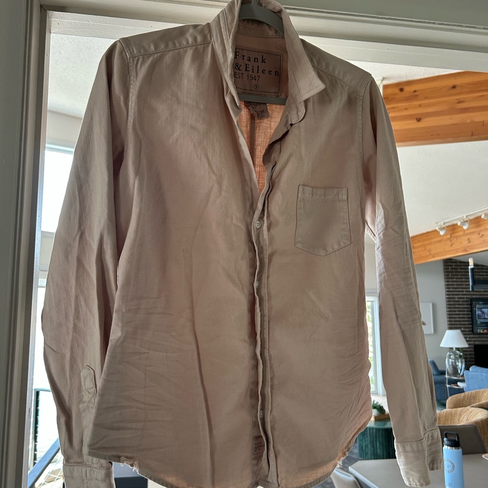 Frank & Eileen Beige Button-Up Shirt